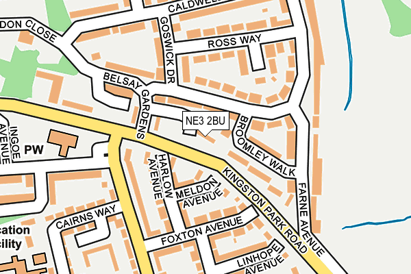 NE3 2BU map - OS OpenMap – Local (Ordnance Survey)