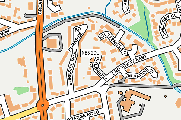 NE3 2DL map - OS OpenMap – Local (Ordnance Survey)