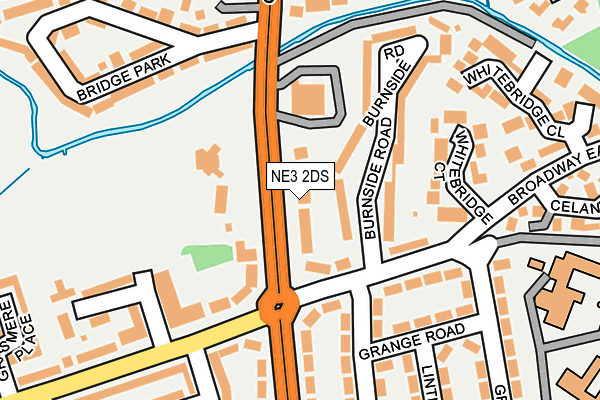 NE3 2DS map - OS OpenMap – Local (Ordnance Survey)