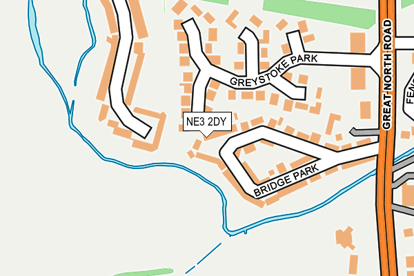 NE3 2DY map - OS OpenMap – Local (Ordnance Survey)