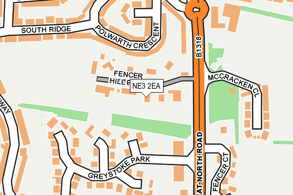 NE3 2EA map - OS OpenMap – Local (Ordnance Survey)