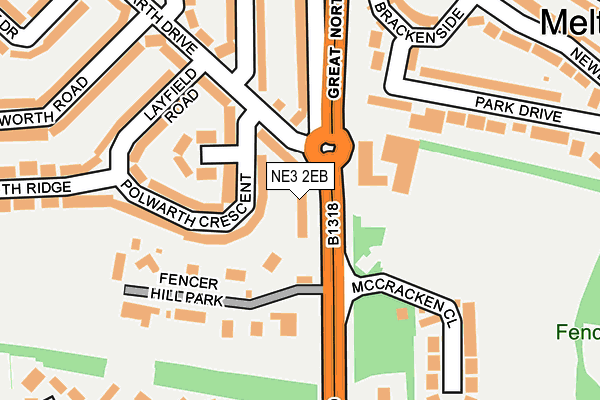NE3 2EB map - OS OpenMap – Local (Ordnance Survey)