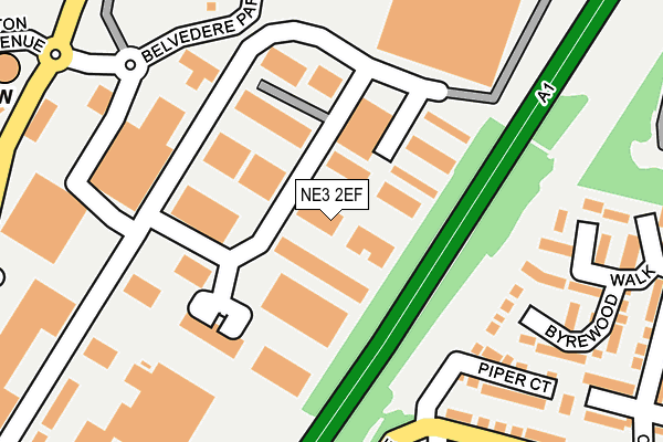 NE3 2EF map - OS OpenMap – Local (Ordnance Survey)