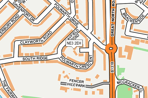 NE3 2EH map - OS OpenMap – Local (Ordnance Survey)