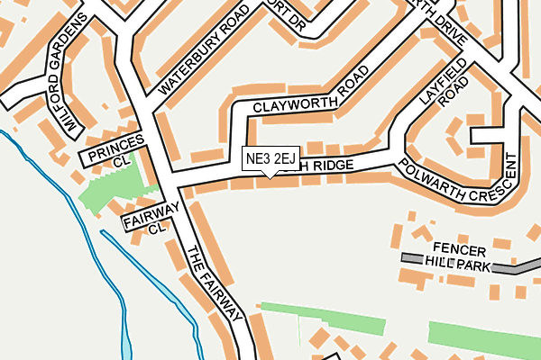 NE3 2EJ map - OS OpenMap – Local (Ordnance Survey)