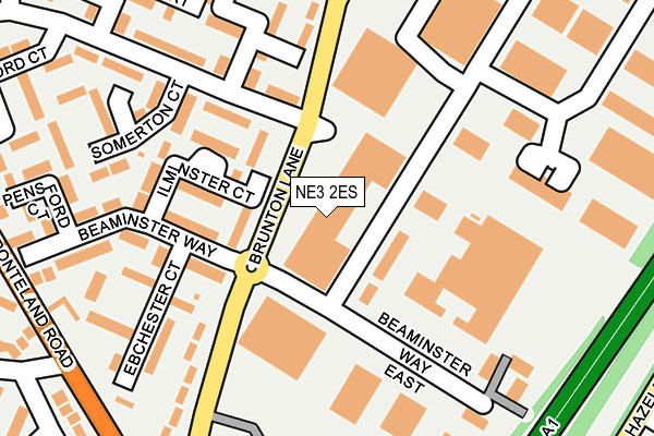 NE3 2ES map - OS OpenMap – Local (Ordnance Survey)