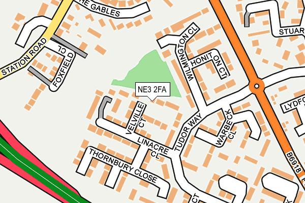 NE3 2FA map - OS OpenMap – Local (Ordnance Survey)