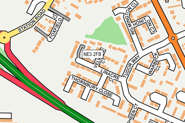 NE3 2FB map - OS OpenMap – Local (Ordnance Survey)