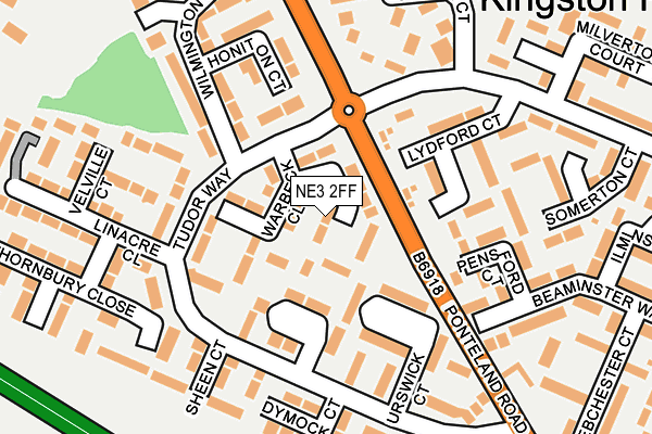 NE3 2FF map - OS OpenMap – Local (Ordnance Survey)