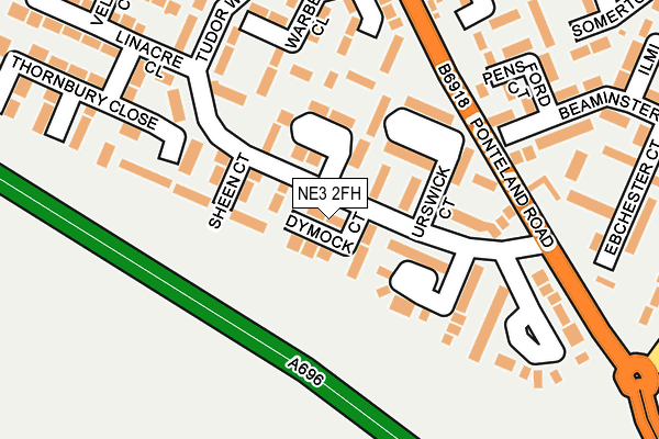 NE3 2FH map - OS OpenMap – Local (Ordnance Survey)