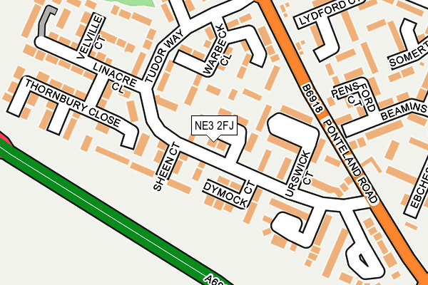 NE3 2FJ map - OS OpenMap – Local (Ordnance Survey)