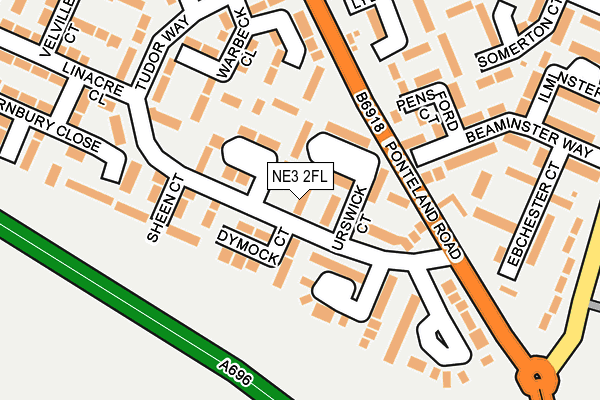 NE3 2FL map - OS OpenMap – Local (Ordnance Survey)