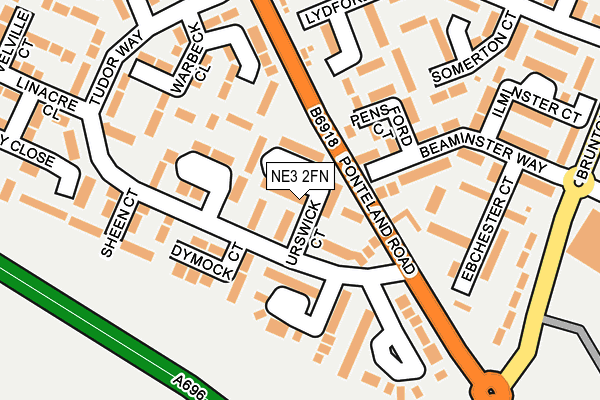 NE3 2FN map - OS OpenMap – Local (Ordnance Survey)
