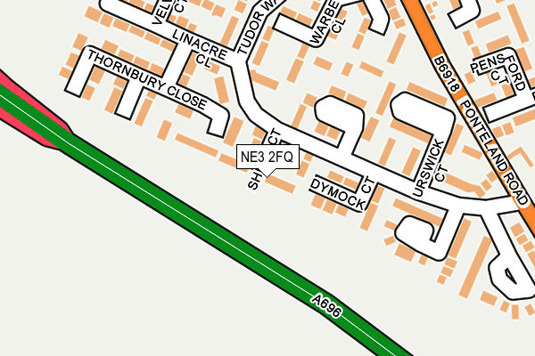 NE3 2FQ map - OS OpenMap – Local (Ordnance Survey)