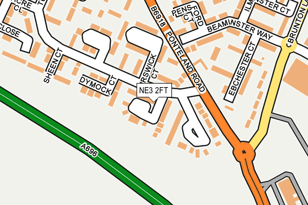 NE3 2FT map - OS OpenMap – Local (Ordnance Survey)