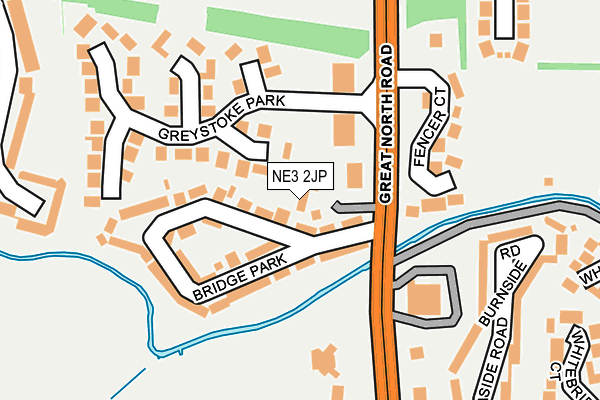 NE3 2JP map - OS OpenMap – Local (Ordnance Survey)