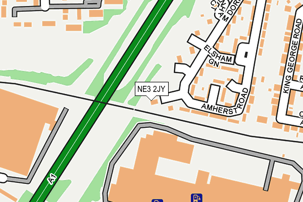 NE3 2JY map - OS OpenMap – Local (Ordnance Survey)