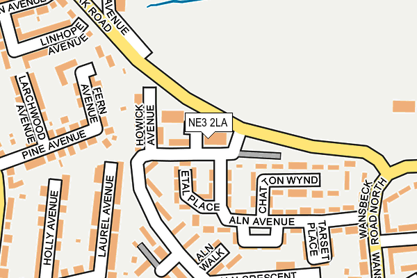 NE3 2LA map - OS OpenMap – Local (Ordnance Survey)