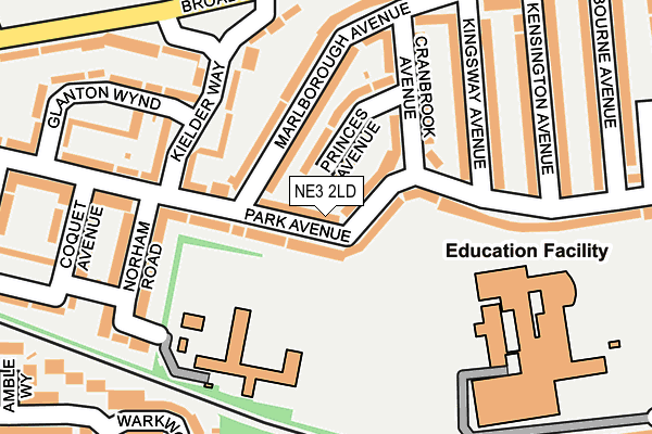NE3 2LD map - OS OpenMap – Local (Ordnance Survey)