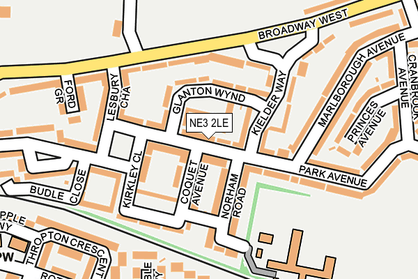 NE3 2LE map - OS OpenMap – Local (Ordnance Survey)