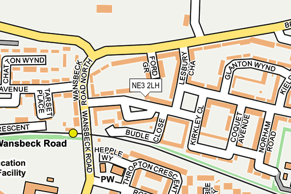 NE3 2LH map - OS OpenMap – Local (Ordnance Survey)