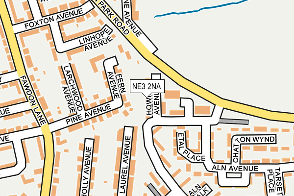 NE3 2NA map - OS OpenMap – Local (Ordnance Survey)