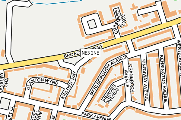 NE3 2NE map - OS OpenMap – Local (Ordnance Survey)