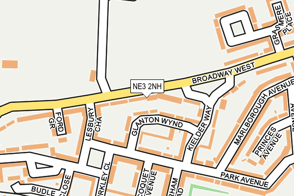 NE3 2NH map - OS OpenMap – Local (Ordnance Survey)