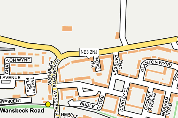 NE3 2NJ map - OS OpenMap – Local (Ordnance Survey)