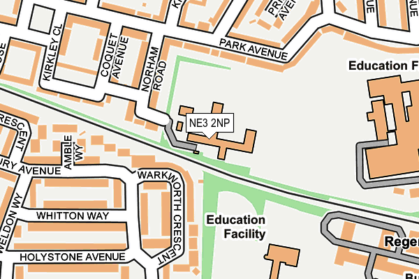 NE3 2NP map - OS OpenMap – Local (Ordnance Survey)