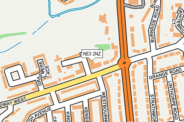 NE3 2NZ map - OS OpenMap – Local (Ordnance Survey)
