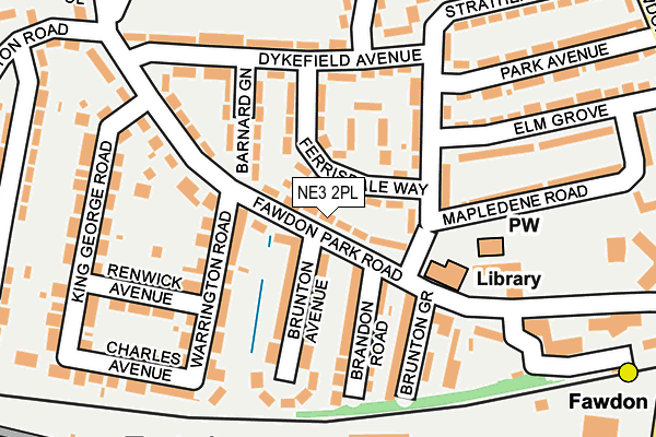 NE3 2PL map - OS OpenMap – Local (Ordnance Survey)