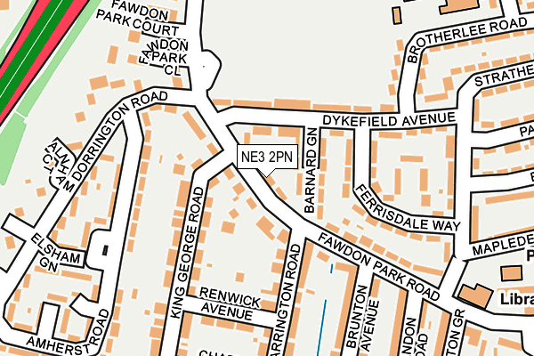 NE3 2PN map - OS OpenMap – Local (Ordnance Survey)
