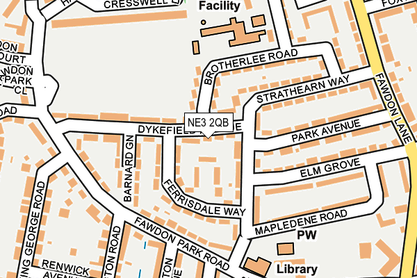 NE3 2QB map - OS OpenMap – Local (Ordnance Survey)