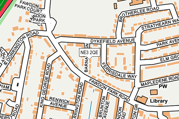 NE3 2QE map - OS OpenMap – Local (Ordnance Survey)