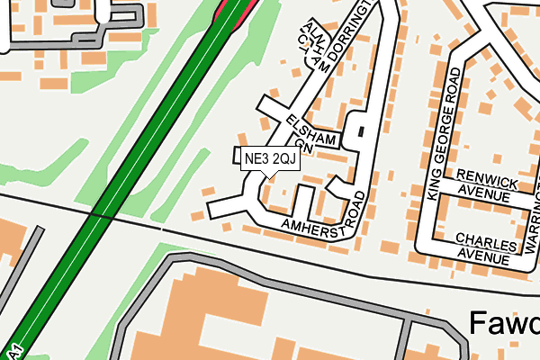 NE3 2QJ map - OS OpenMap – Local (Ordnance Survey)