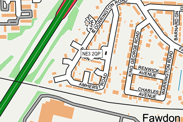 NE3 2QP map - OS OpenMap – Local (Ordnance Survey)