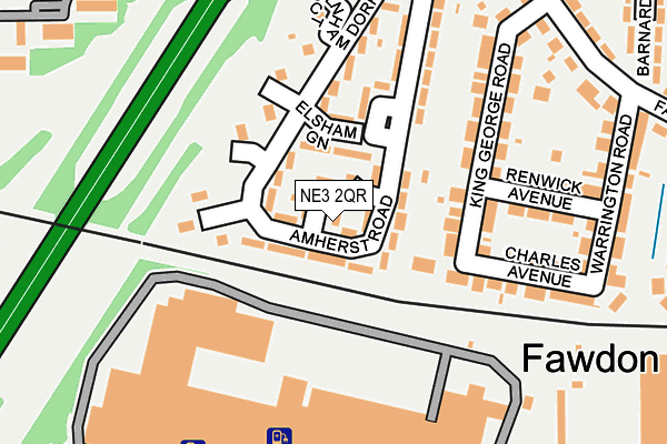 NE3 2QR map - OS OpenMap – Local (Ordnance Survey)