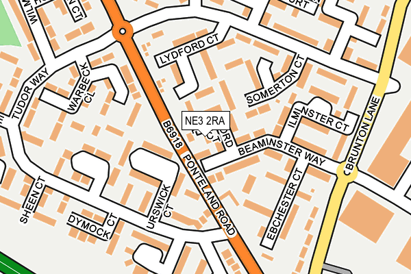 NE3 2RA map - OS OpenMap – Local (Ordnance Survey)