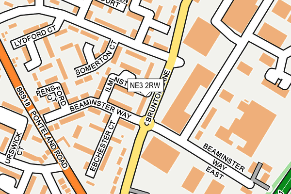 NE3 2RW map - OS OpenMap – Local (Ordnance Survey)