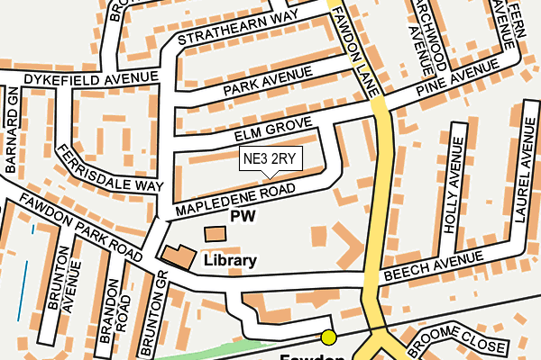 NE3 2RY map - OS OpenMap – Local (Ordnance Survey)