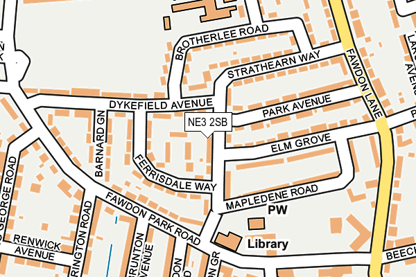 NE3 2SB map - OS OpenMap – Local (Ordnance Survey)