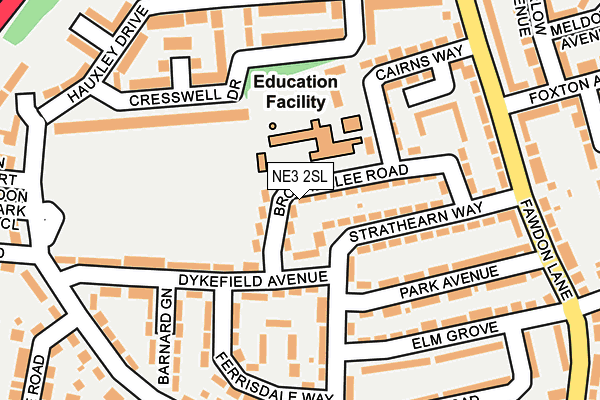 NE3 2SL map - OS OpenMap – Local (Ordnance Survey)