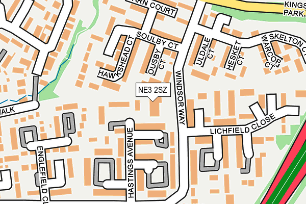 NE3 2SZ map - OS OpenMap – Local (Ordnance Survey)