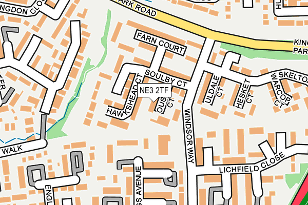 NE3 2TF map - OS OpenMap – Local (Ordnance Survey)