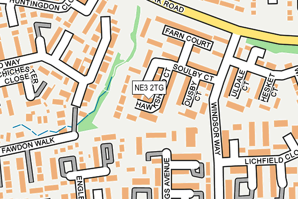 NE3 2TG map - OS OpenMap – Local (Ordnance Survey)