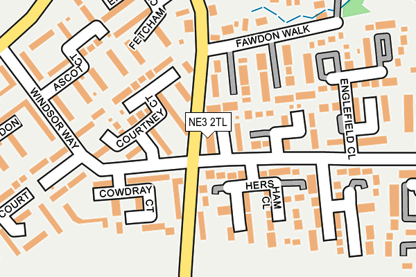 NE3 2TL map - OS OpenMap – Local (Ordnance Survey)