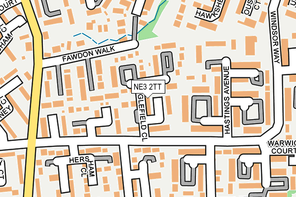 NE3 2TT map - OS OpenMap – Local (Ordnance Survey)