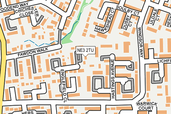 NE3 2TU map - OS OpenMap – Local (Ordnance Survey)