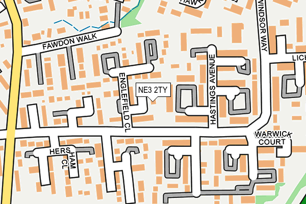NE3 2TY map - OS OpenMap – Local (Ordnance Survey)